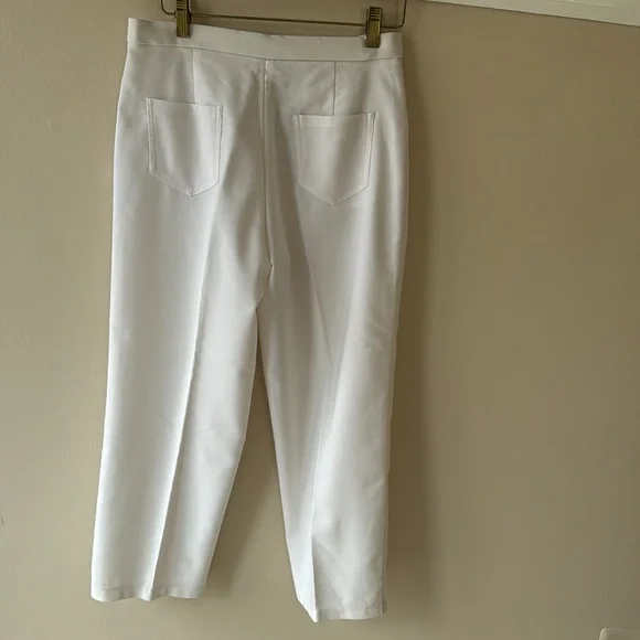 White pants & blue & white embroidered blouse - Picture 3 of 14